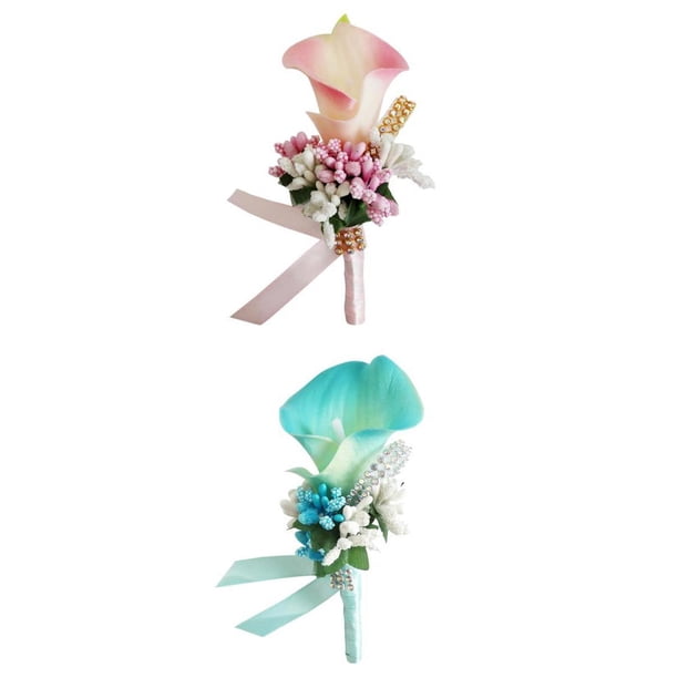 Ramillete de novia Ramillete de muñeca, Ramilletes de novia y Boutonnieres, Berry Flores Ramillete Ramillete de hombres, Ramo de novia Boutonniere Prom Ramillete, Ramillete de muñeca de boda