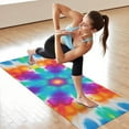 thumbnail image 6 of Colorful Rainbow Tie Dye Spiral Pattern Hot Yoga Mat Towel Non Slip for Hot Yoga - Quick-Drying Yoga Mat Cover with 4 Corner Pockets with Travel Bag - Hot Yoga Towel Non Slip 74"x26", 6 of 6