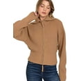 thumbnail image 4 of Zenana Ribbed Collared Zip Up Sweater Cardigan, 4 of 4