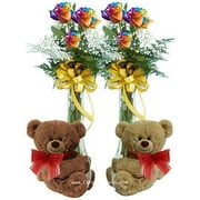 First & Main 1282 5 in. Sitting Huggles Huggum Bear - Light & Dark Brown