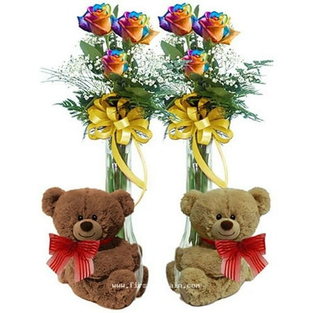 First & Main 1282 5 in. Sitting Huggles Huggum Bear - Light & Dark Brown