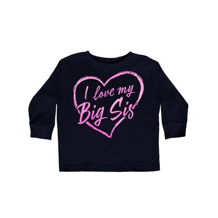 

Inktastic I Love My Big Sis in Pink Chalk Heart Gift Toddler Boy or Toddler Girl Long Sleeve T-Shirt