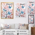 thumbnail image 4 of Designart "Charming Pink and Blue Spring Butterflies" Animals Framed Wall Art - Modern Pink Insects & Bugs Hallway Framed Wall Art Decor, 4 of 6