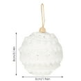 thumbnail image 3 of 3Pcs 8CM Glitter Striped Glass Christmas Ornaments - Macaron Cake Pattern Xmas Tree Decorations, Shatterproof Hanging Pendants for Holiday Home & Party Decor, 3 of 5