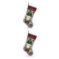 thumbnail image 2 of Bearachild Calcetines de Navidad a cuadros suaves, decoración de muñecas sin rostro, medias no tejidas de Navidad, bolsa colgante para ancianos, verde 2Conjunto, 2 of 6