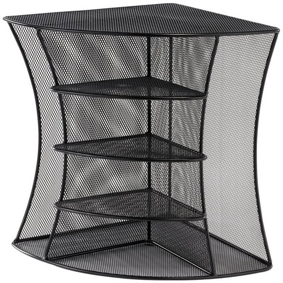 Safco Onyx Black Mesh Desk Corner Organizer