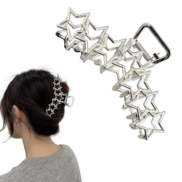 Metal Hair Clip | Star-shaped Hair Claw - Ideal for Styling | Metal Hair Accessories - Great for Everyday Use | Metal Claw Clip | Big Hair Clips Metal | Perfect for Women and Girls，Clips and Barrettes