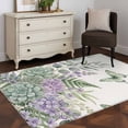 thumbnail image 3 of Lavender Eucalyptus Area Rugs 3x5 ft Ferns Leaf Succulents Green Butterfly Washable Rug Non Slip Indoor Carpet Absorbent Floor Mat for Living Room Bedroom Dining Room, 3 of 9