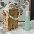 thumbnail image 2 of Bolso tejido de ratán adornado con perlas, bolso de playa para mujer hecho a mano, estilo chic de verano, 2 of 6