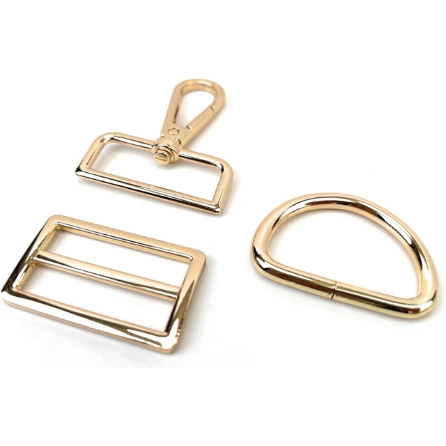 15 Pcs Purse Hardware Heavy Duty Swivel Snap Hooks D Rings for Purse and Tri-glide Slide Buckles for Bag Making