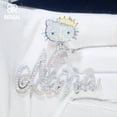thumbnail image 4 of Probador de pase personalizado de fábrica, Diamante VVS Moissanite, Letra de Hello Kitty, Colgante para Nombre, hebilla personalizada, joyería de plata 925, 4 of 4