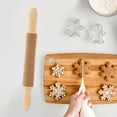 thumbnail image 2 of Pasta Rolling Pin Cookie Cutter Wooden Rolling Pin Spaghetti Pasta Making Tool Ravioli Cutter Kitchen Rolling Pin, 2 of 6