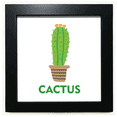 thumbnail image 1 of Green Cactus Potted Succulents Black Square Frame Picture Wall Tabletop, 1 of 3