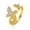 Gold Butterfly, variant on Elegant Anime Cat Butterfly Ring Adjustable Women Fashion Jewelry Party Gift New-Gold Crystal Butterfly