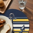 thumbnail image 3 of Nautical Anchor Round Placemats Set of 8 for Dinning Tables,Heat-proof Braided Table Mats 15 Inch,Navy Blue Yellow Striped Farmhouse Ombre Washable Place Mat for Kitchen Restaurant Party Table Decor, 3 of 9