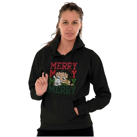 Merry Christmas Betty Boop Xmas Hoodie Sweatshirt Women Brisco Brands S