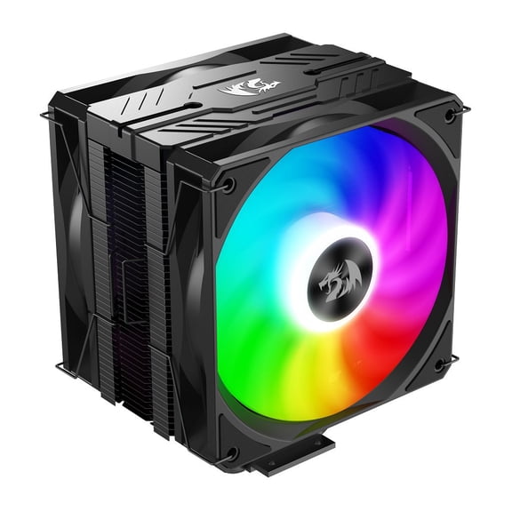 Redragon CC-2177 CPU Air Cooler Mighty 260w TDP All-Black 5Copper Heat Pipes Dual-Tower CPU Cooler with ARGB dual Fans Support platform LGA 1700/1200/115X/1366AMD AM5/AM4