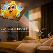 Smart Projector, Native 1080P with 4K Support, WiFi Bluetooth, Auto Focus, Keystone Correction, 360° Stand, 300'' Display for Home Theater