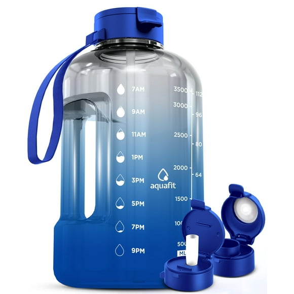 Botella de agua AQUAFIT de 3,8 L con marcador de tiempo sin BPA y pajita