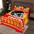 thumbnail image 2 of Erosebridal Ensemble de Courtepointe Football pour Garçons Grand Lit, Déco de Chambre Ado, Rouge 3 Pcs, Pittsburgh, 2 of 5