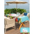 thumbnail image 4 of Outdoor Tablecloth with Umbrella Hole and Zipper, Easter Rectangle Table Cloth 52x70 Inch Waterproof Tablecloth, Bunny Colorful Eggs Spring Floral Botanical Picnic Table Cover for Patio Camping, 4 of 7