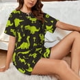 thumbnail image 4 of Fotbe Cute Cartoon Dinosaurs Print Pajama Set for Women 2 Piece Loungewear Short Sleeve Tops and Shorts Set Soft Sleepwear-4X-Large, 4 of 7