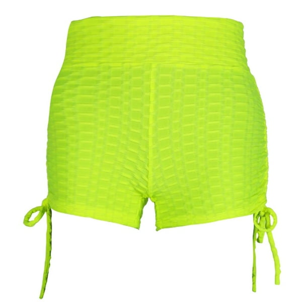 Pantalones Cortos de Yoga Cola Fluorescente XL Control de Barriga