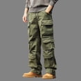 thumbnail image 2 of Mens Casual Pants Solid Color Multi Pocket Outdoor Sports Straight Cut Pants, 2 of 9