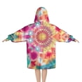 thumbnail image 2 of Colorful Tie Dye Pattern Blanket Hoodies for Kids 6-13YR Oversize Wearable Blanket Hoodies for Boys Girls Teens, 2 of 7