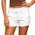 thumbnail image 2 of CQONEPT Women Stretchy Jean Shorts High Waisted Denim Shorts for Women Chino Cargo Shorts Summer Jorts White S, 2 of 7