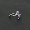 thumbnail image 4 of Birthstone Ring for Women Statement Ring 3 Stone Sterling Silver Cz Ginger Lyne Collection, 4 of 5