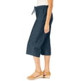 thumbnail image 3 of Woman Within Plus Size Drawstring Denim Capri, 3 of 6