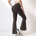 thumbnail image 6 of Domuza Women's Flare Yoga Pants with Pockets High Waist Flared Leggings Bootcut Gym Workout Pants Coffee L, 6 of 6