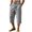 Gray, variant on Men Drawstring Elastic High Waist Multi Stitch Hem Knee Length Linen Capri Pants Deep Side Pockets Wrinkle Free Breathable Hot Season Daily Casual Trousers XXXL