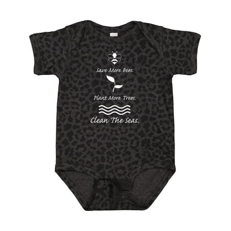 

Inktastic Save More Bees Plant More Trees Clean the Seas Gift Baby Boy or Baby Girl Bodysuit