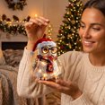 thumbnail image 7 of QISIWOLE 2D Christmas Owl with Glasses Hat Scarf Tree Ornament, Festive Hanging Decoration, 3.15 x 3.15 in Plastic Ornament, for Christmas Tree and Holiday Decor, 7 of 7