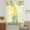thumbnail image 3 of Yellow Lemons Sheer Curtains 63 Inches Long, Cute Gnomes Summer Fruits Rustic Flowers Light Filering Curtains, Breathable Simi Curtain Privacy Drapes for Living Room Bedroom Window Treatment, 3 of 9