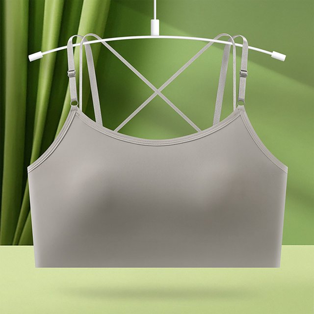 Sujetador de realce de color liso para mujer, lencería plegable y caída, blusa de poliéster para uso diario.