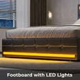 thumbnail image 5 of Queen LED Bed Frame with 4 Storage Drawers and USB Charging Station,Leather Upholstered Platform Bed with Adjustable Headboard,No Box Spring Needed, Black, 5 of 9