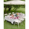 thumbnail image 4 of Outdoor Tablecloth with Umbrella Hole for Patio/Picnic/Party/Camping, Mother's Day Waterproof Table Cloth Rectangle Table Cover Washable, Love Watercolor Pink Flowers Gray Wood (54"x 80"), 4 of 9