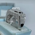 thumbnail image 3 of Engagement Ring 2Ct Round Cut Lab Created Diamond Men's Pinky Ring Ring 14k White Gold Plated Silver, 3 of 3