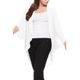 thumbnail image 4 of Women's Loose Fit 3/4 Sleeves Kimono Style Cover Up Solid Cardigan S-3XL Made in USA, 4 of 4