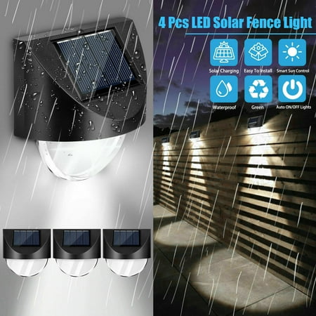 

Deck Lights Outdoor Fence Post Solar Lamps Waterproof Step Lighting for Walkway Stairs (Pack of 4)