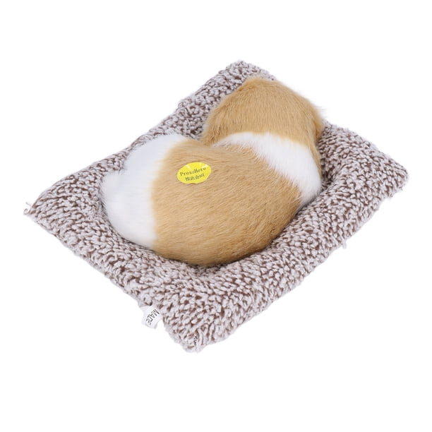 Chien en peluche respirant endormi sur tapis réaliste en peluche interactive fonctionnement à piles chiot réaliste pour enfants cadeau blanc chiot peluche