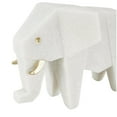 thumbnail image 4 of 7", 16"H White Polystone Cubist Inspired Elephant, Giraffe Sculpture with Gold Accents, by DecMode (2 Count), 4 of 11