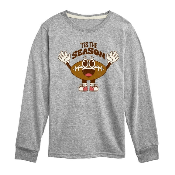 Instant Message - Tis The Season Football - Toddler & Youth Long Sleeve Graphic T-Shirt