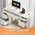 thumbnail image 2 of DreamCurship 55 inch White Desk with 7 Drawers, Computer Desk with Storage, Executive Office Desk for Work Study Writing, White, 2 of 6