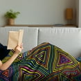 thumbnail image 3 of Geometric Soft Flannel Fleece Throw Blanket, Modern Design in Rainbow Colors Triangles Retro 80s Like Pattern Image Artwork, Cozy Plush for Indoor and Outdoor Use, 70" x 90", Multicolor, by Ambesonne, 3 of 5