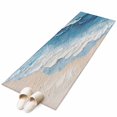 thumbnail image 2 of Abstract Oil Washable Runner Rugs 2'x6', Painting Style Blue Beige Gradient Wave Beach Low Pile Throw Entryway Rug Non-Slip Sturdy Edge Binding Carpet for Indoor Bedside Entrance Bedside, 2 of 9