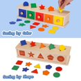 thumbnail image 3 of Juguetes Montessori Juguetes clasificadores de colores y formas de madera para niños pequeños 1-3 Bloques de clasificación de cajas a juego Manipulantes Actividades de aprendizaje preescolar Juguetes, 3 of 6